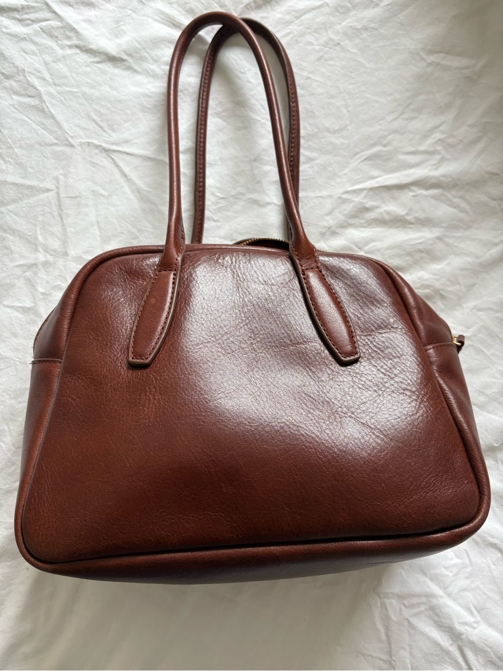 Classic Brown Leather ”bowling” Bag - Women